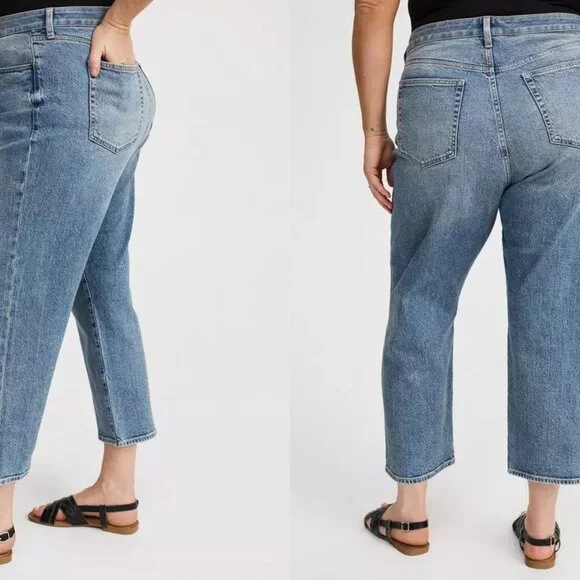 NWT TORRID plus high rise straight ankle crop jeans in Americano (sz20) - Picture 2 of 11